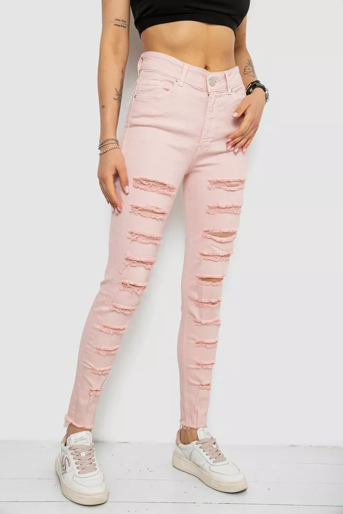 Купити Джинси жіночі Slim Fit, колір пудровий, 182R1171 - Фото №3