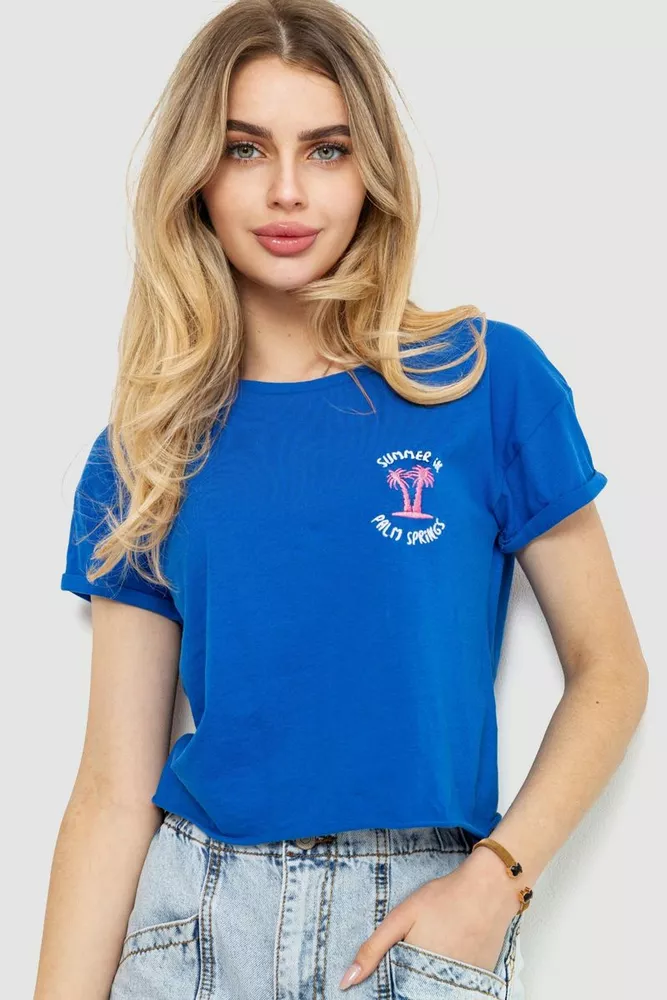 Купить Топ-футболка женская, цвет электрик, 244R156 оптом - Фото №1