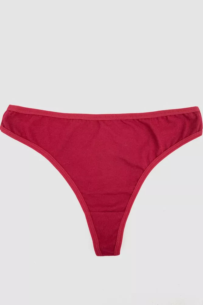 Купити Труси жіночі тонг, колір бордовий, 242R687 - Фото №1