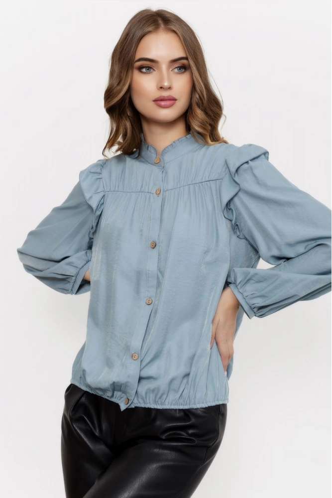 Купити Блуза жіноча, колір бірюзовий, 115R429-2 - Фото №1