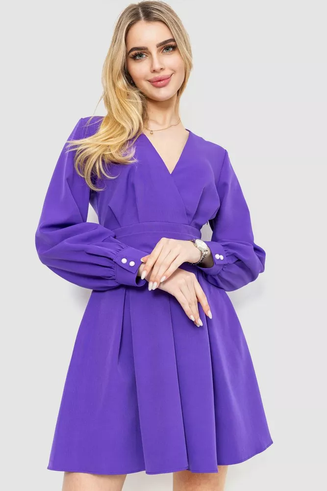 Купити Сукня на запах ошатна, колір фіолетовий, 214R535 - Фото №1