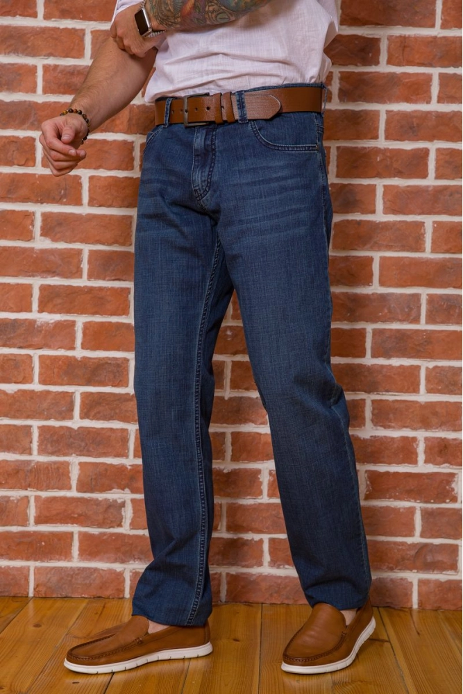 Купить Джинсы мужские прямого кроя  -уценка, цвет джинс, 194R50100-U-1 - Фото №1