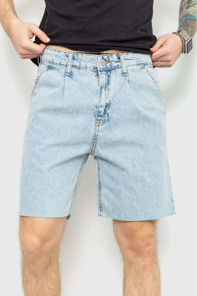 Купити Шорти чоловічі джинсові, колір світло-блакитний, 157R17-21 - Фото №1