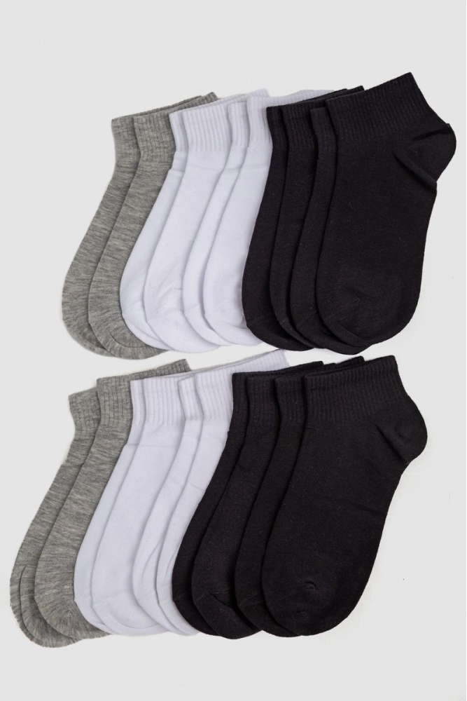 Купить Комплект женских носков 10 пар, цвет белый;серый;чёрный;, 151RHB-047 - Фото №1