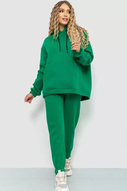 Спорт костюм жіночий на флісі, колір зелений, 115R0498
