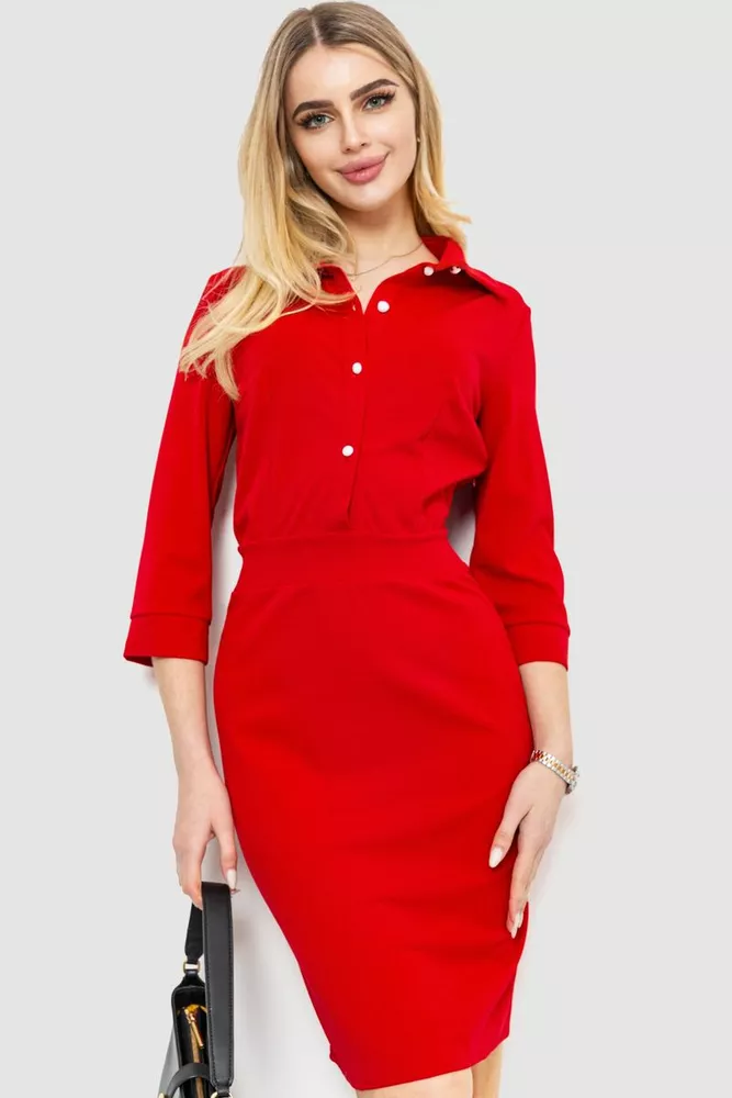 Купити Ошатне плаття, колір червоний, 214R384 - Фото №1