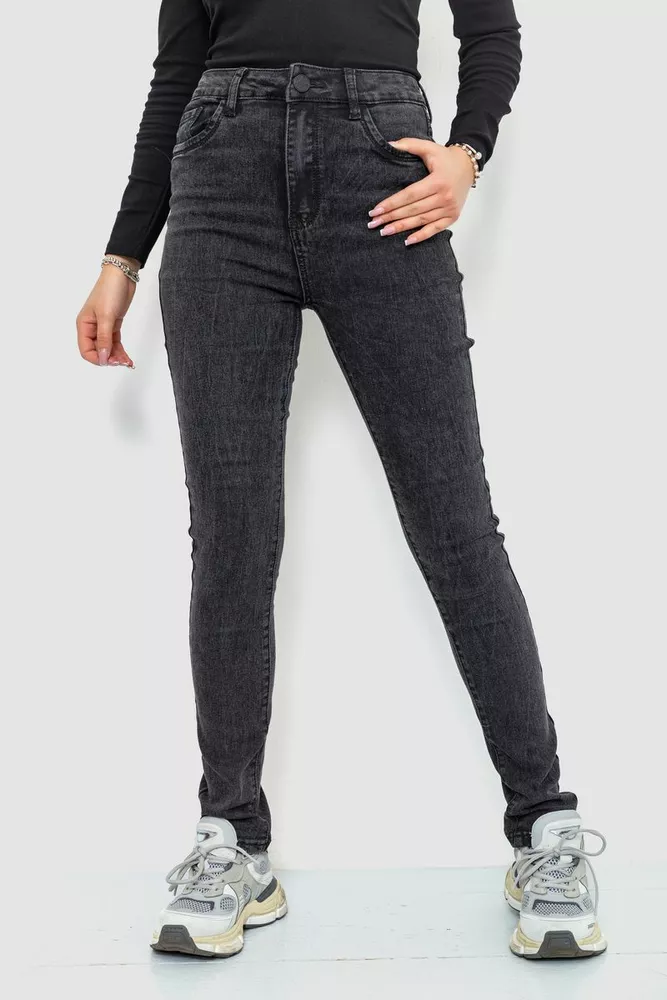 Купити Джинси жіночі стрейч, колір сірий, 214R1452-1 оптом - Фото №1