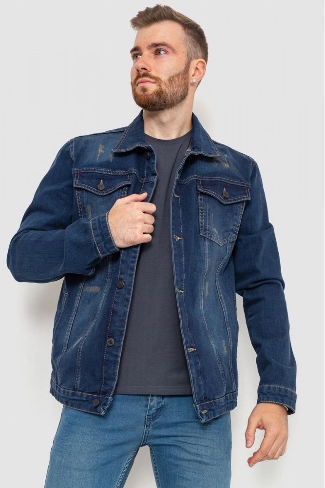 Купити Джинсова куртка чоловіча, колір синій, 157R0143-2 - Фото №1