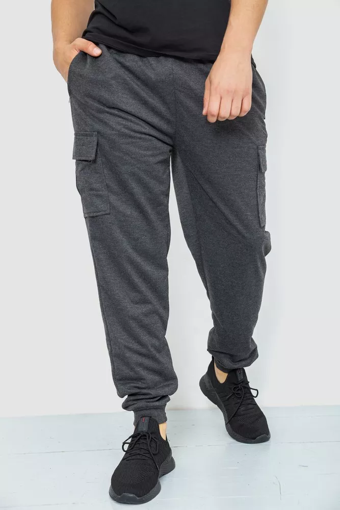Купить Спорт штаны мужские, цвет темно-серый, 244R41206 оптом - Фото №1