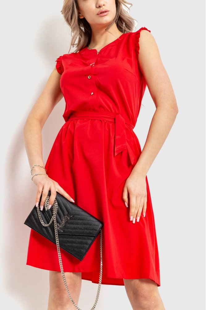 Купити Сукня однотонна  - уцінка, колір червоний, 230R007-U-1 - Фото №1