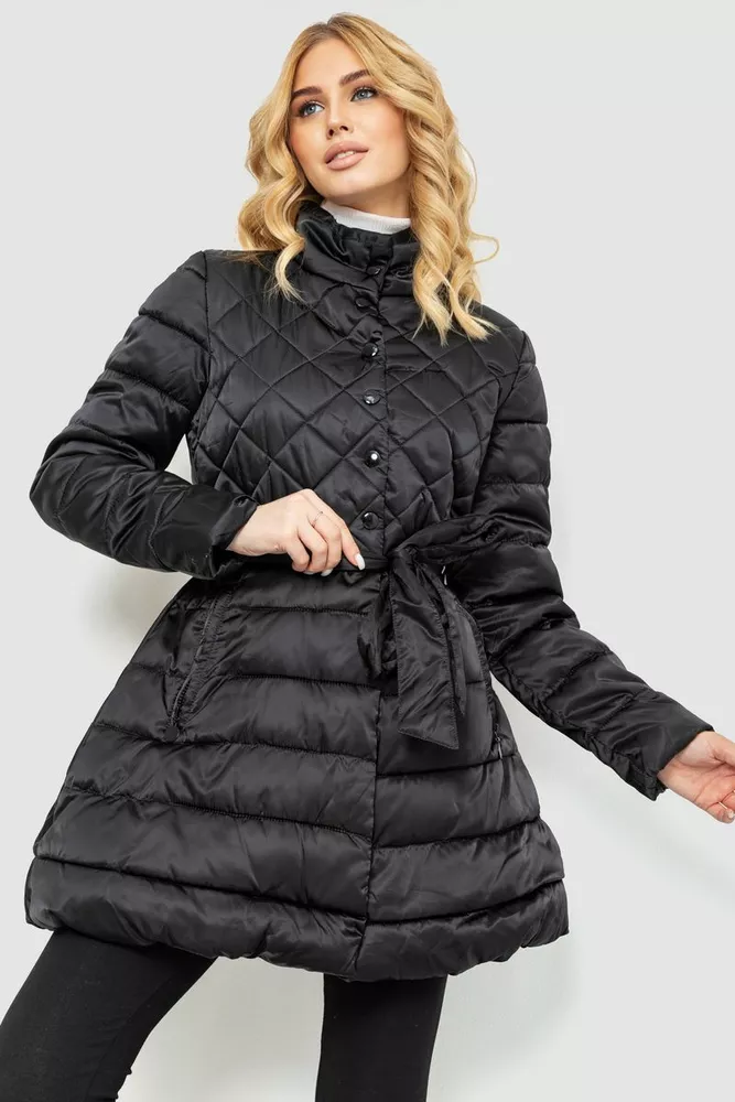 Купити Куртка жіноча демісезонна, колір чорний, 235R010 - Фото №1