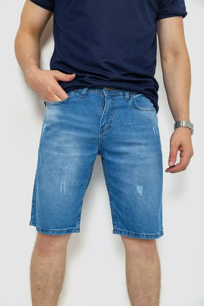 Купити Шорти чоловічі джинсові, колір блакитний, 244RB001 оптом - Фото №1