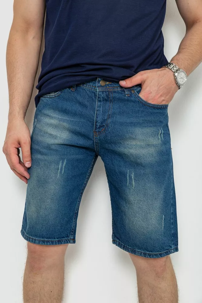 Купити Шорти чоловічі джинсові, колір синій, 244RB001 оптом - Фото №1
