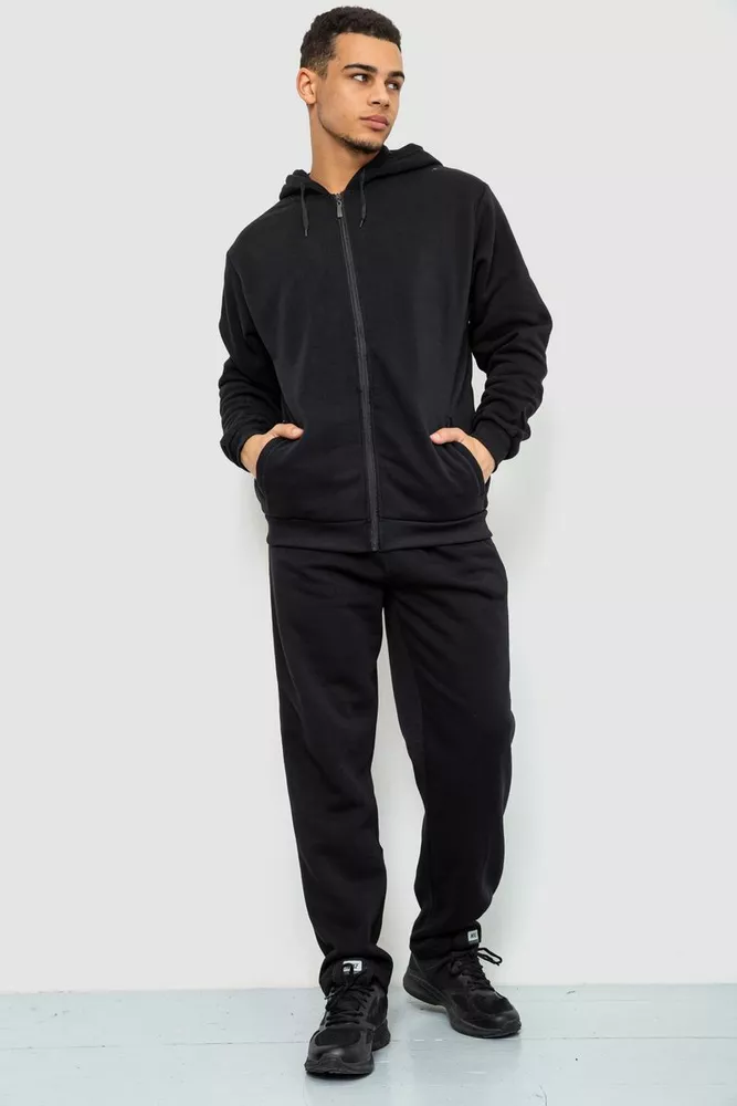 Купить Спорт костюм мужской на флисе, цвет черный, 244R941 оптом - Фото №1