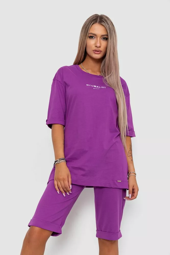 Купити Костюм жіночий домашній, колір фіолетовий, 219RF-648 - Фото №1