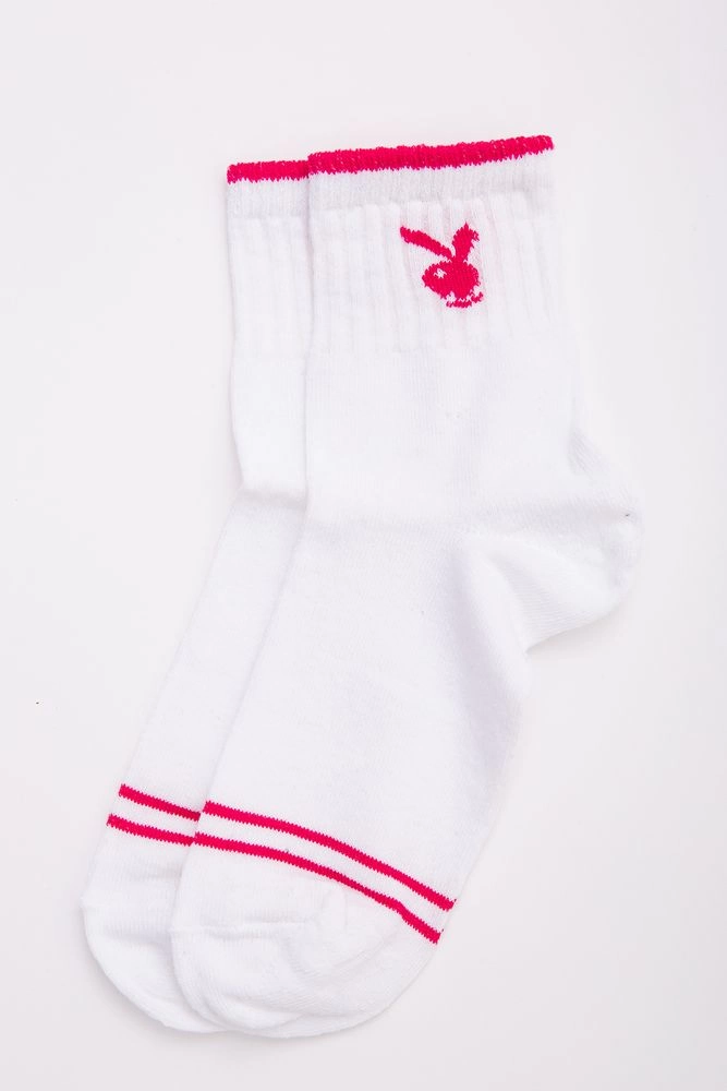 Купити Жіночі шкарпетки білого кольору з принтом 131R137105 - Фото №1