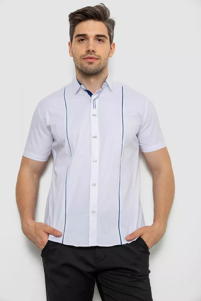 Купити Сорочка чоловіча однотонна, колір білий, 214R7003-5 - Фото №1
