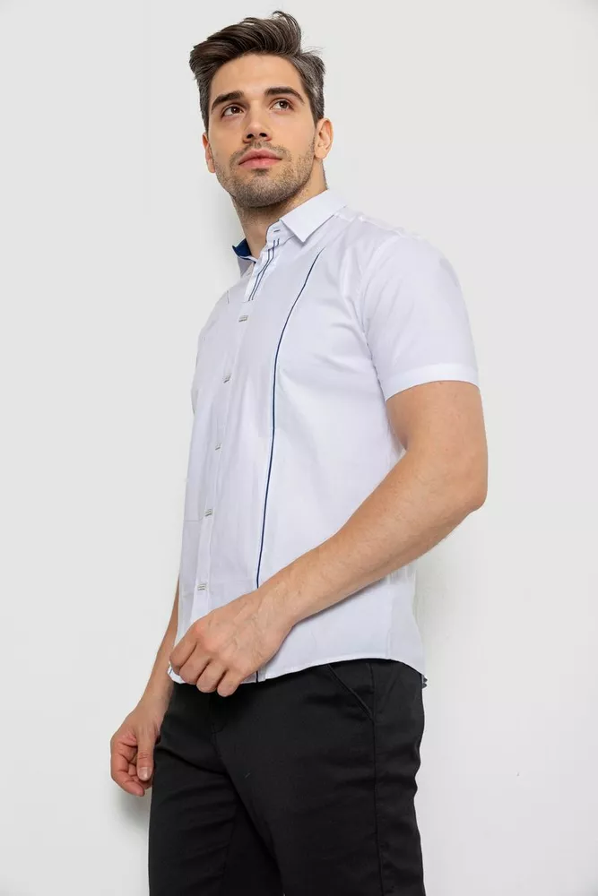 Купити Сорочка чоловіча однотонна, колір білий, 214R7003-5 - Фото №3