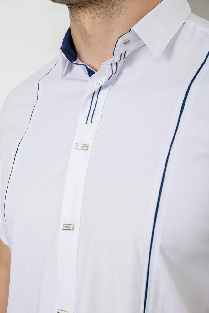 Купити Сорочка чоловіча однотонна, колір білий, 214R7003-5 - Фото №5