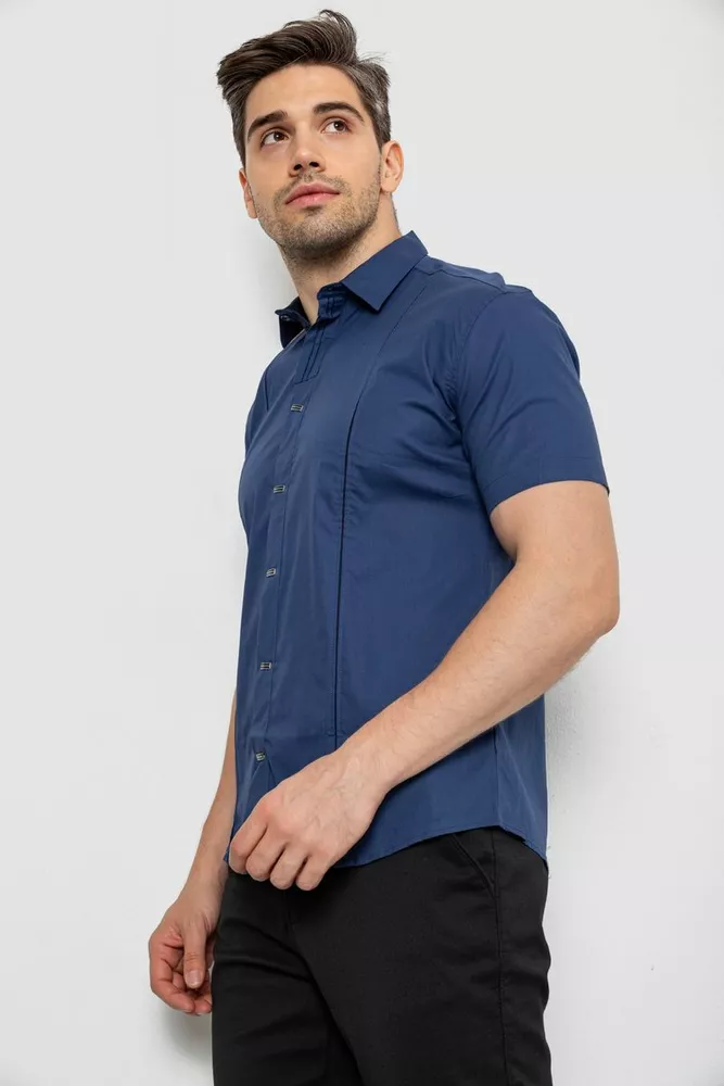 Купити Сорочка чоловіча однотонна, колір синій, 214R7003-5 - Фото №3