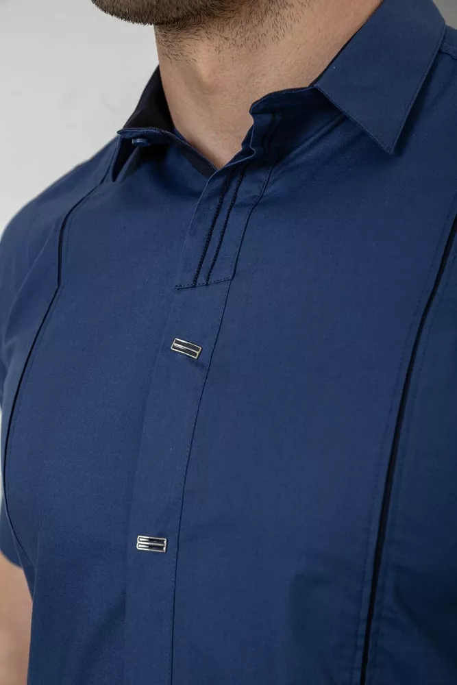Купити Сорочка чоловіча однотонна, колір синій, 214R7003-5 - Фото №5