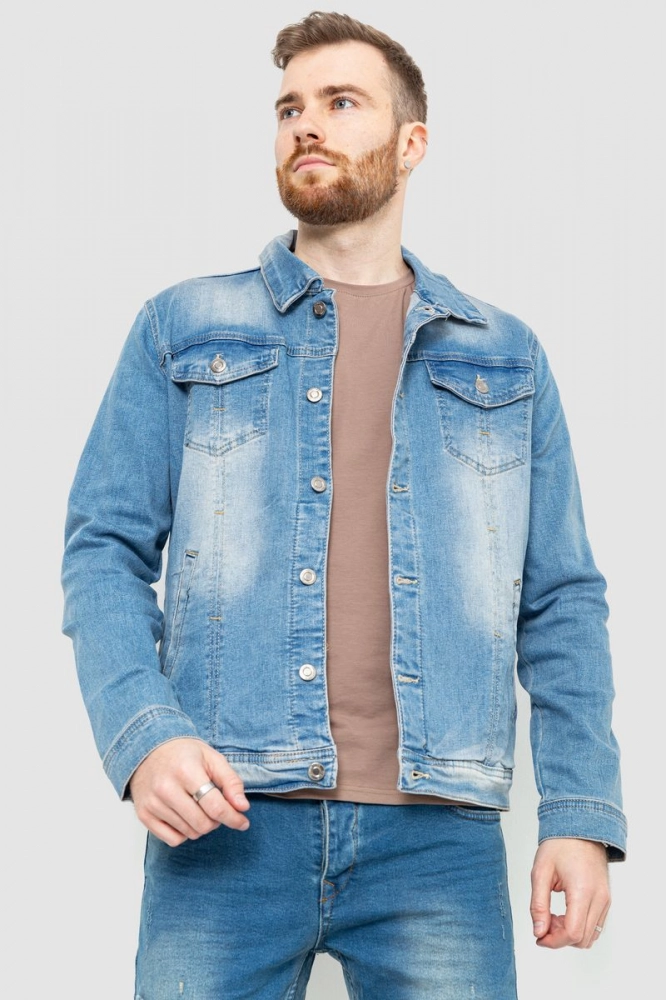 Купити Джинсова куртка чоловіча, колір блакитний, 157R2014 - Фото №1