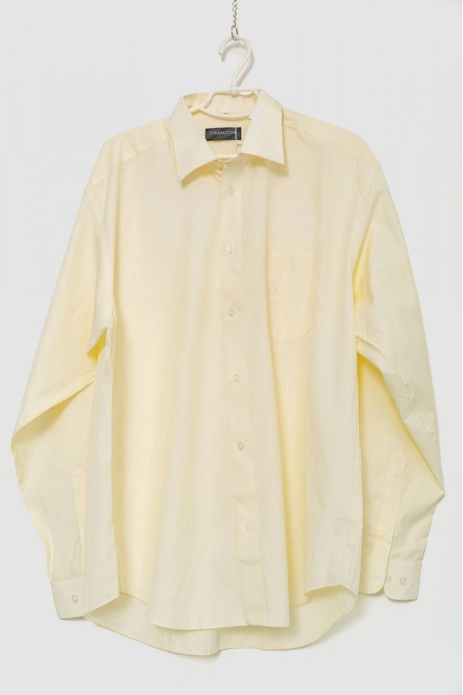 Купить Рубашка мужская в полоску  -уценка, цвет кремовый, 201R128-U - Фото №1