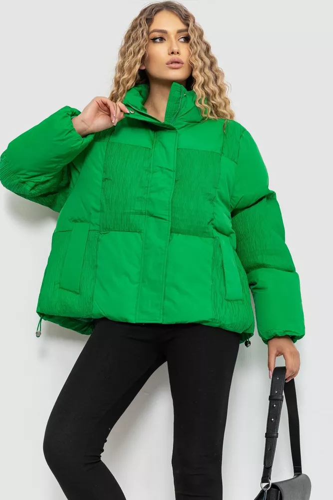 Купити Куртка жіноча демісезонна, колір зелений, 129R8017 - Фото №1