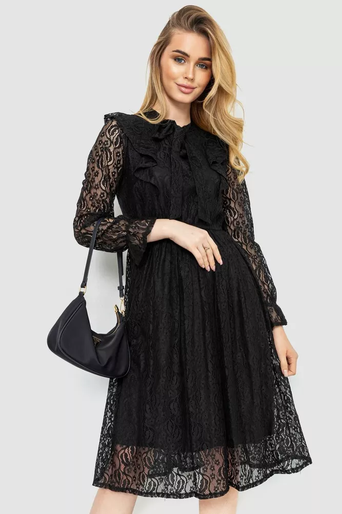 Купить Платье нарядное, цвет черный, 186R1959 - Фото №1