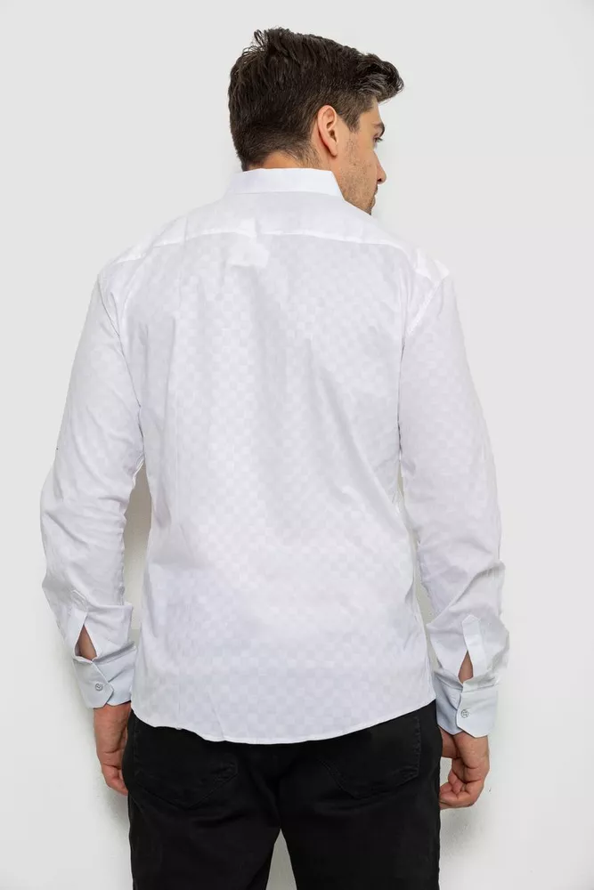 Купити Сорочка чоловіча однотонна, колір білий, 214R7075 - Фото №4