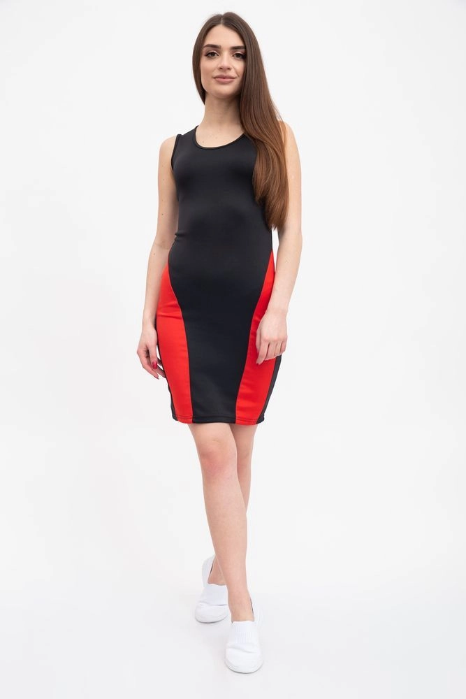 Купити Сукня жіноча, колір чорно-червоний, 131R2580 оптом - Фото №1