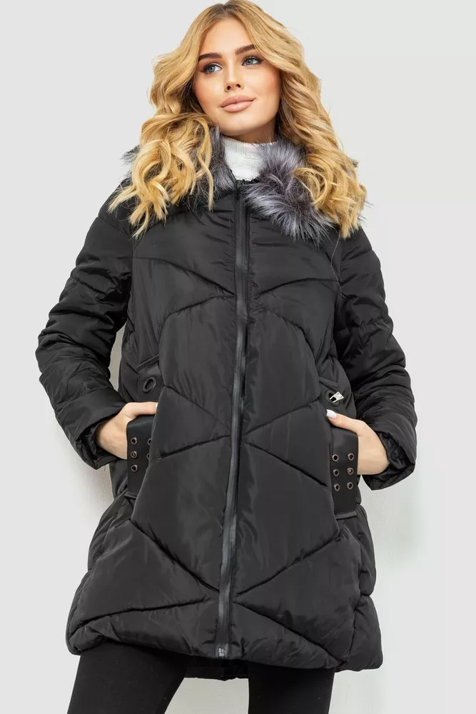 Купити Куртка жіноча, колір чорний, 235R17007 оптом - Фото №1
