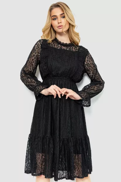 Ошатне плаття, колір чорний, 186R1961