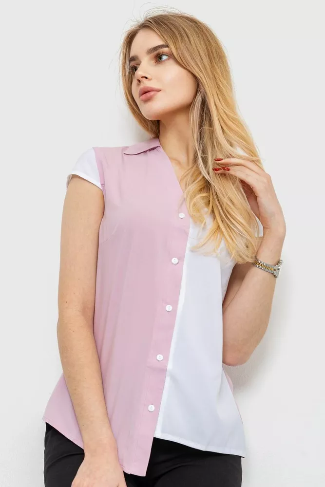 Купити Блуза двухцветная, колір бузковий, 230R99 - Фото №1