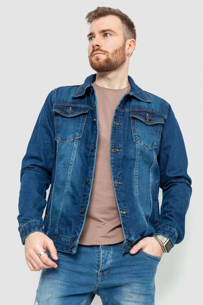 Купити Джинсова куртка чоловіча, колір темно-синій, 157R0183 - Фото №1