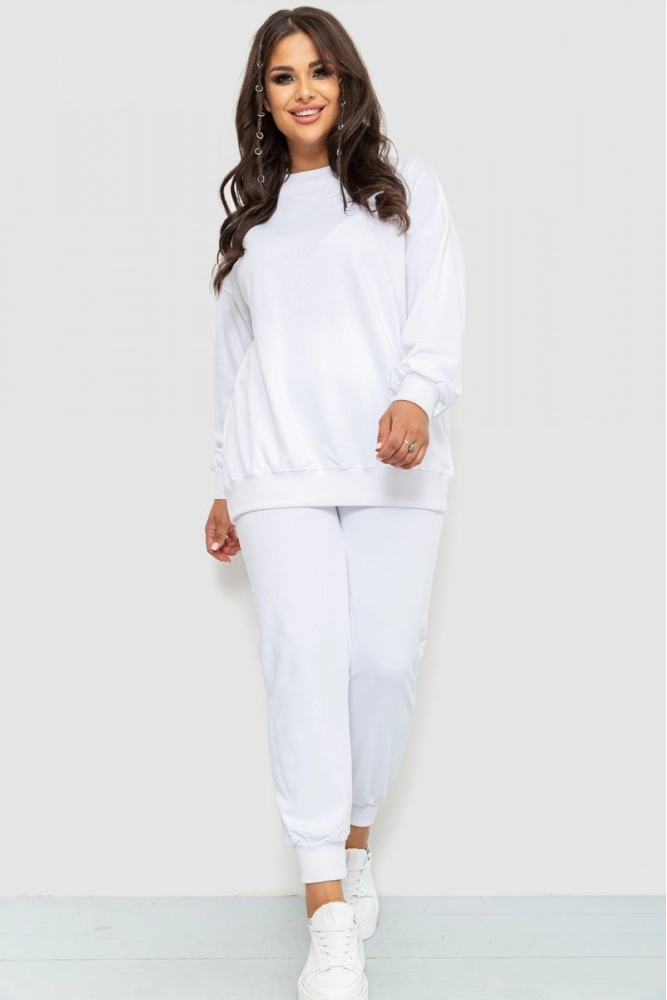 Купити Спорт костюм жіночий вільного крою, колір білий, 186R6950 - Фото №1