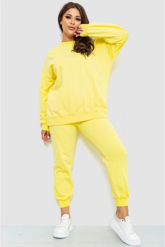 Купить Спорт костюм женский свободного кроя, цвет желтый, 186R6950 - Фото №1