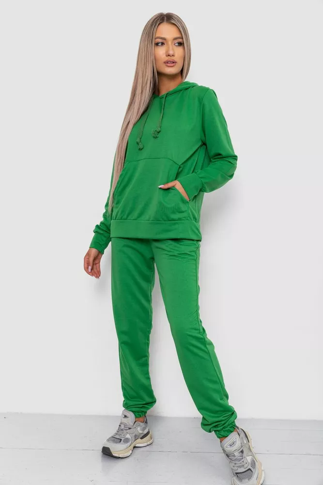 Купить Спорт костюм женский двухнитка, цвет зеленый, 244R009 - Фото №1