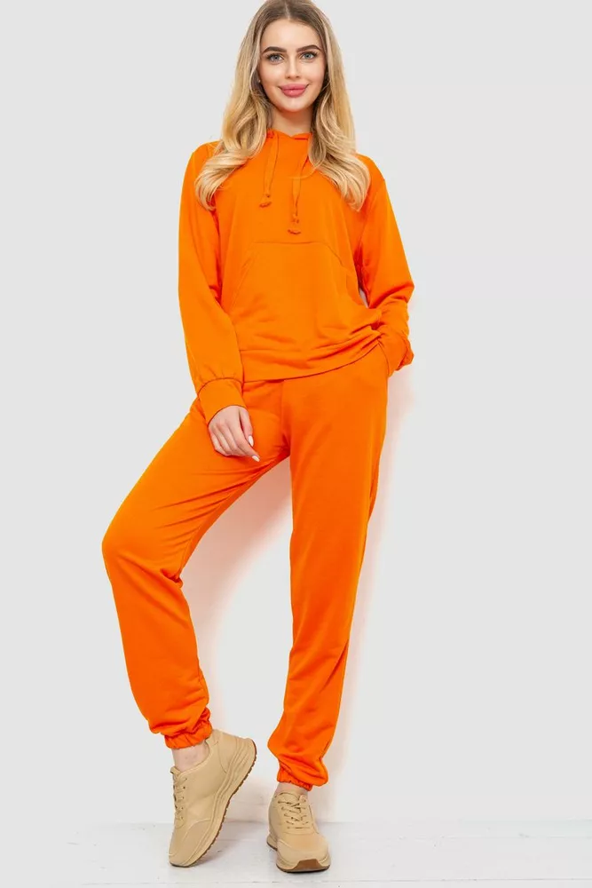 Купить Спорт костюм женский двухнитка, цвет оранжевый, 244R009 оптом - Фото №1