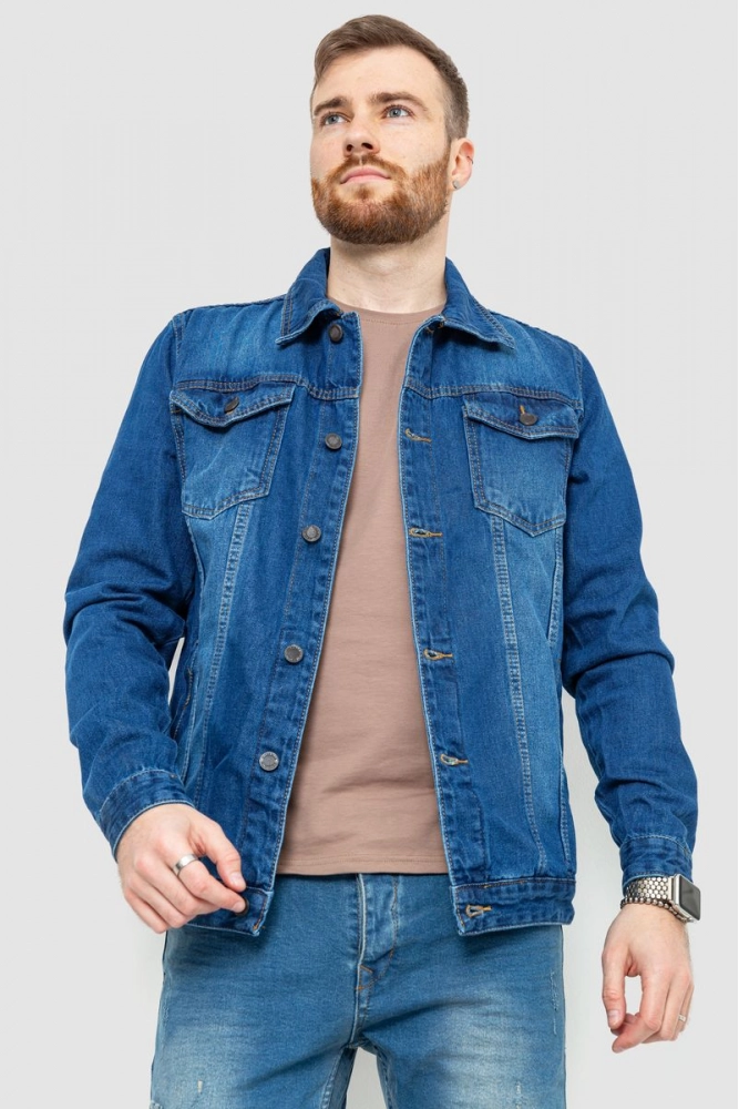 Купити Джинсова куртка чоловіча, колір синій, 157R0183 - Фото №1