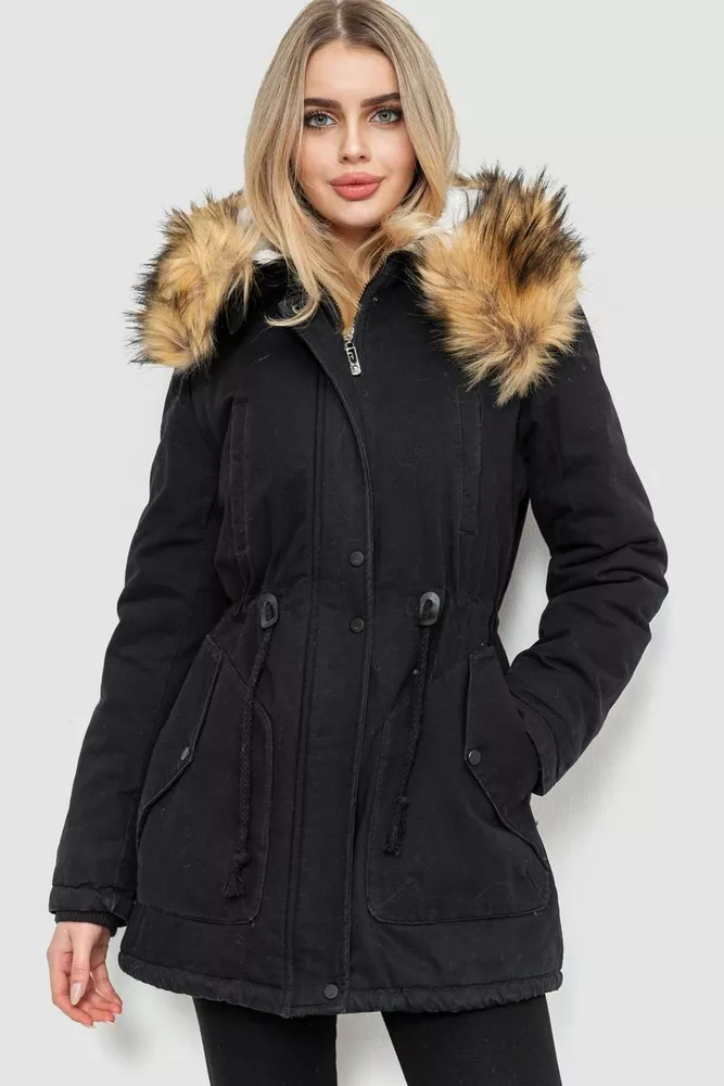Купити Парка жіноча зимова, колір чорний, 244R807 оптом - Фото №1