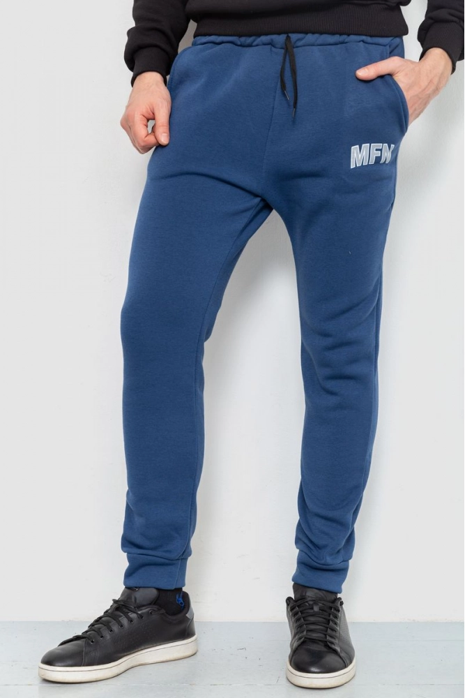 Купить Спорт штаны мужские на флисе, цвет синий, 238R01908-1 - Фото №1