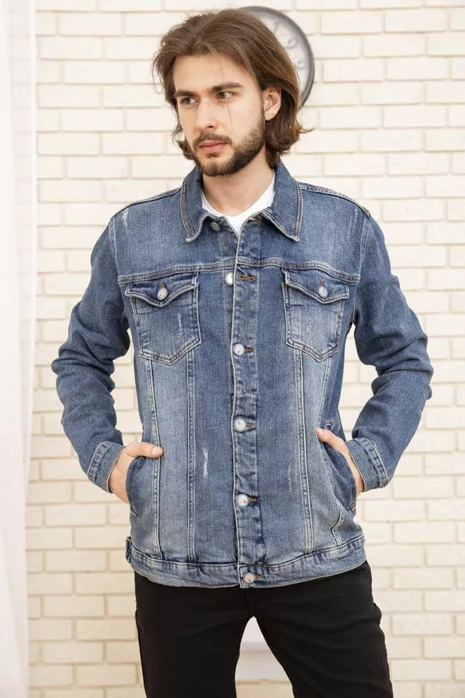 Купити Джинсова куртка чоловіча, колір синій, 157R4603 - Фото №1