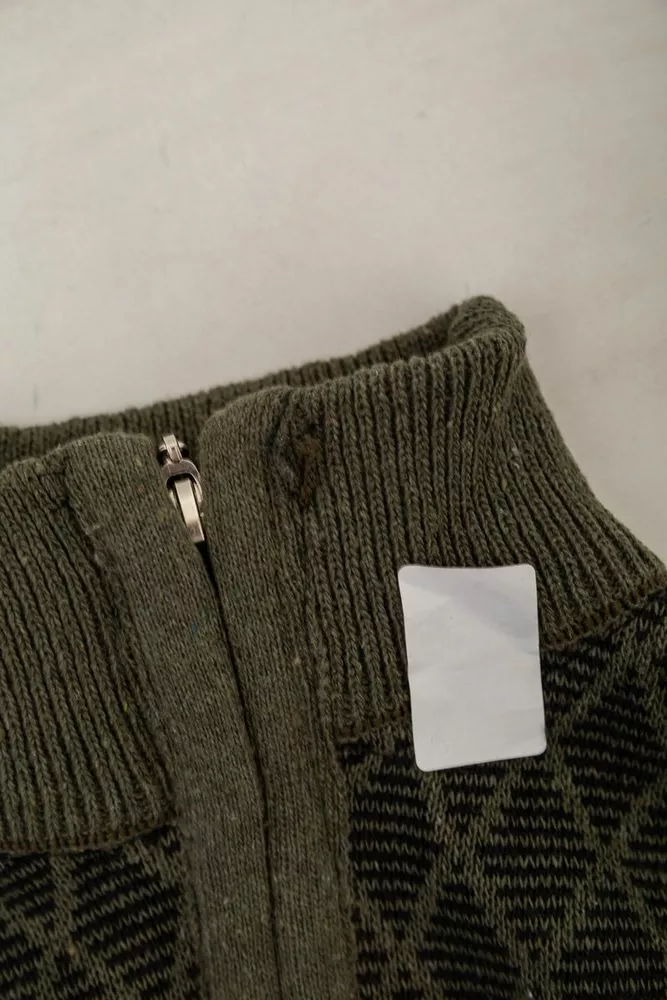 Купити Кофта чоловіча на блискавці з кишенями 161R1053 -уцінка, колір хакі, 161R1013-U-3 - Фото №6