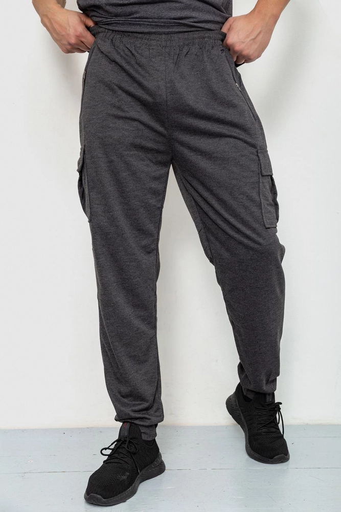 Купить Спорт штаны мужские, цвет темно-серый, 244R41266 оптом - Фото №1