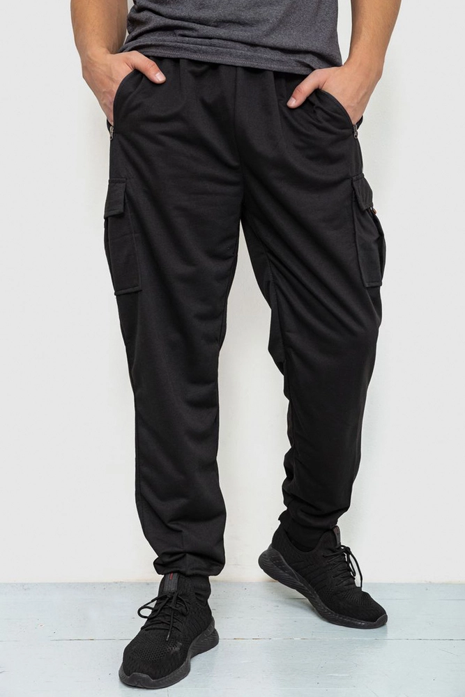 Купить Спорт штаны мужские, цвет черный, 244R41266 оптом - Фото №1