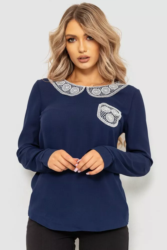 Купити Блуза жіноча, колір темно-синій, 172R135 - Фото №1