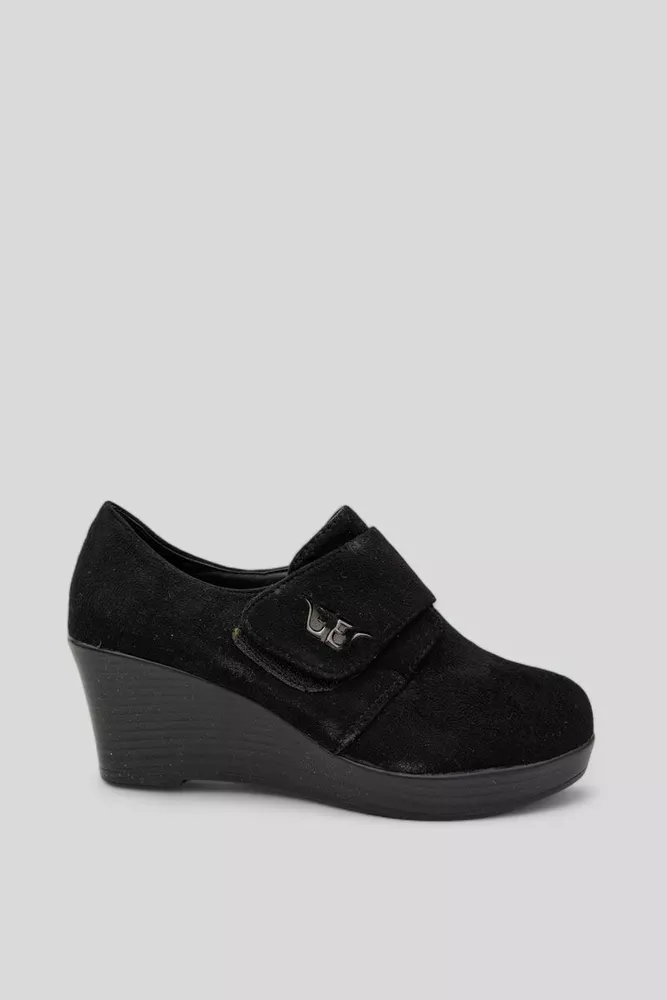 Купить Туфли женские замша, цвет черный, 243R52-2 - Фото №1