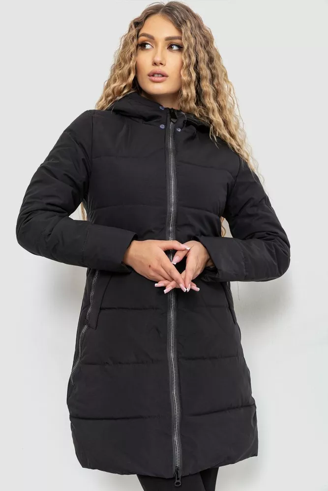 Купити Куртка жіноча демісезонна, колір чорний, 235R8023 оптом - Фото №1