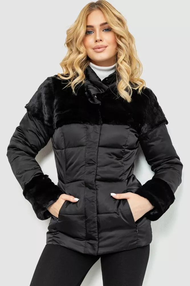 Купити Куртка жіноча демісезонна, колір чорний, 235R6929 оптом - Фото №1